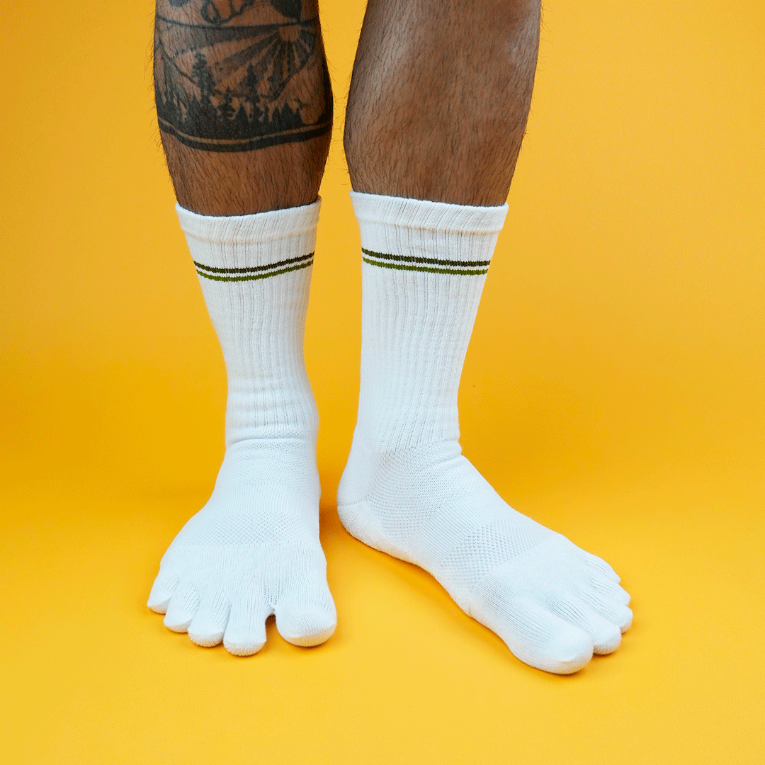 
                  
                    Toe Sock Crew White/Green
                  
                
