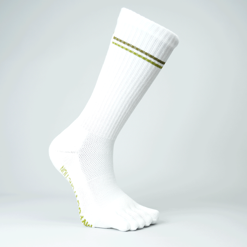 Calcetines con puntera blanca/verde